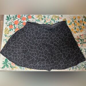 Elegant Black Leopard Skater Skirt